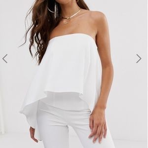 ASOS double layer bandeau white top